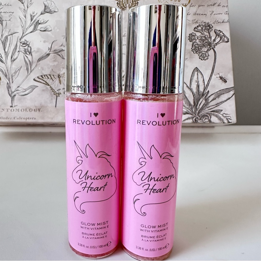 Set of 2 Revolution Unicorn Heart Glow Mist New 100 ml each